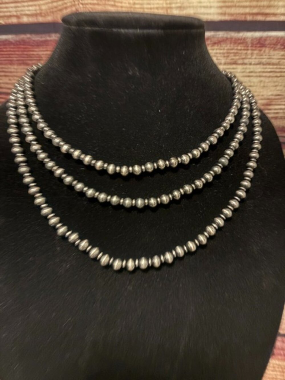 Western Navajo Pearl Style Triple Strand Necklace NWT